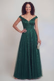 Elegant Jacquard A Line Navy Mother of the Bride Dress