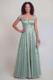 Elegant Jacquard A Line Navy Mother of the Bride Dress