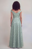 Elegant Jacquard A Line Navy Mother of the Bride Dress