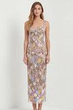Floral Apricot Appliqued Sheath Spring Wedding Guest Dress