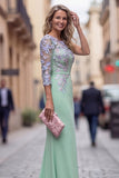 One Shoulder Mermaid Lilac Floral Long Mother of the Bride Dress