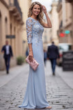 One Shoulder Mermaid Lilac Floral Long Mother of the Bride Dress