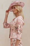 Floral Dusty Rose 2 Piece Mother of the Bride Dress with Jacket