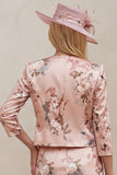 Floral Dusty Rose 2 Piece Mother of the Bride Dress with Jacket