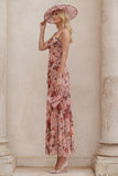2 Piece Dusty Rose Ruched Floral Mother of the Bride Dress with Jacket