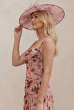 2 Piece Dusty Rose Ruched Floral Mother of the Bride Dress with Jacket