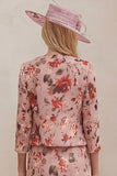 2 Piece Dusty Rose Ruched Floral Mother of the Bride Dress with Jacket
