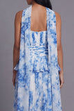 Strapless Pleated A Line Dusty Sage Wedding Guest Dress with Sash