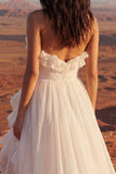 Ivory Strapless Ruffled Ruched Bridal Gown Dress