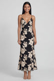 Sage Green Mermaid Floral Wedding Guest Dress with Lace-up Back