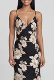 Sage Green Mermaid Floral Wedding Guest Dress with Lace-up Back