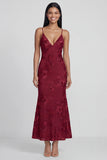 Sage Green Mermaid Floral Wedding Guest Dress with Lace-up Back