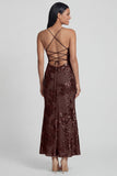 Sage Green Mermaid Floral Wedding Guest Dress with Lace-up Back