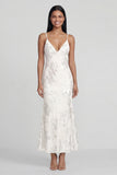 Sage Green Mermaid Floral Wedding Guest Dress with Lace-up Back