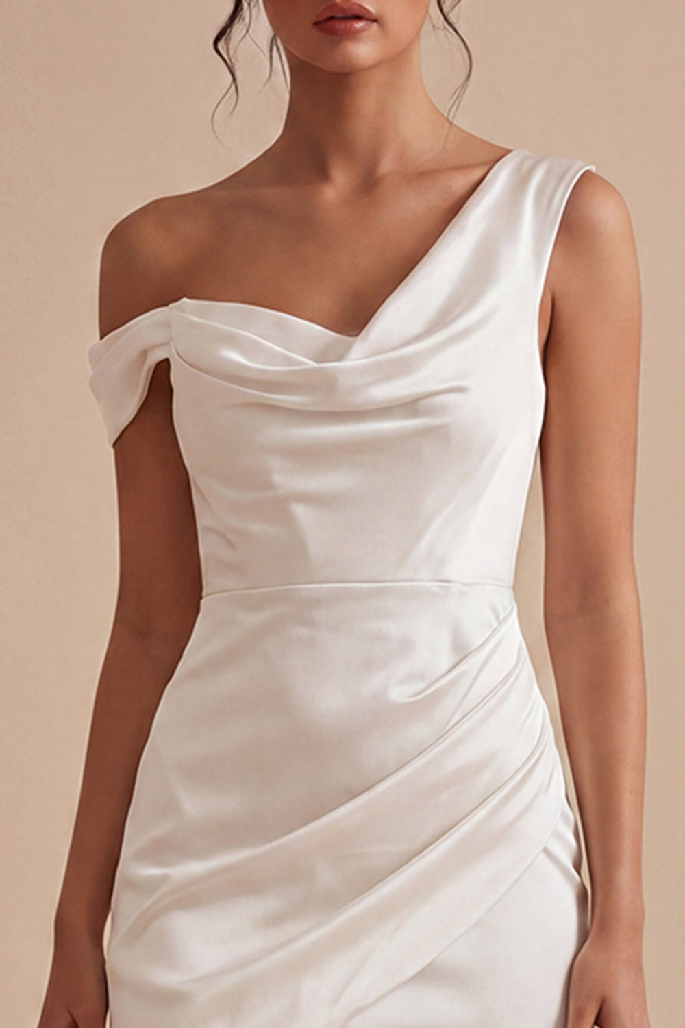 asymmetrical neck ruched bodycon dress Stylish Black Asymmetrical Neck Ruched Bodycon Dress