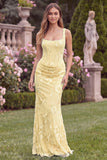 Lilac Floral Square Neck Mermaid Wedding Guest Dress with Scarf