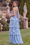 Daffodil A Line Tiered Floral Wedding Guest Dress