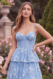 Daffodil A Line Tiered Floral Wedding Guest Dress