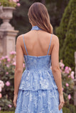 Daffodil A Line Tiered Floral Wedding Guest Dress