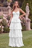 Daffodil A Line Tiered Floral Wedding Guest Dress