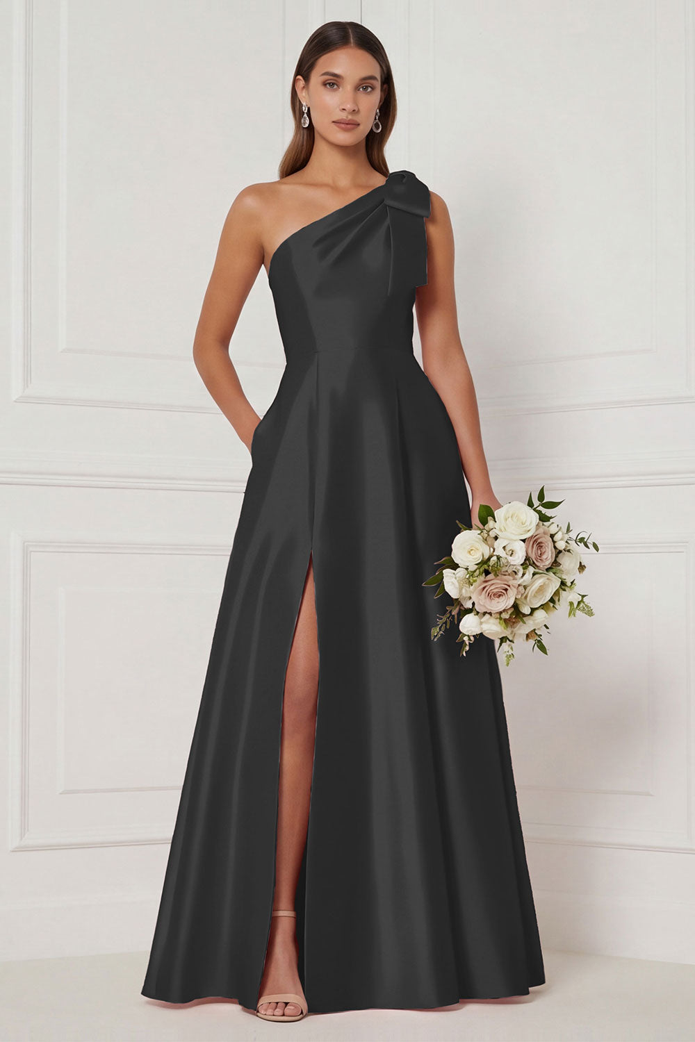 black and blush bridesmaid dresses Blush Pink Pleating Tulle Mismatched Mermaid Bridesmaid Dresses. AB120 AlineBridal