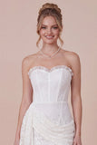 Lace White Bodycon Sweetheart Graduation Dress with Drape