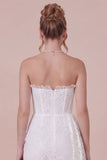 Lace White Bodycon Sweetheart Graduation Dress with Drape