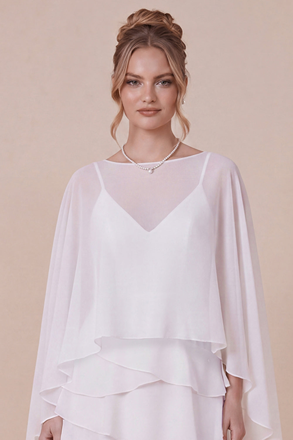 two piece white graduation dress High-Low White Graduation Dress with Lace Ruffle White / 2