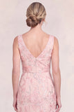 Blush Pink Mermaid Applique Long Mother of the Bride Dress