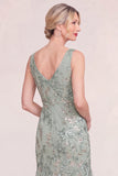 Blush Pink Mermaid Applique Long Mother of the Bride Dress