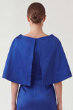 Royal Blue Sheath Ruched Mother of the Bride Dress with Cape Sleeves