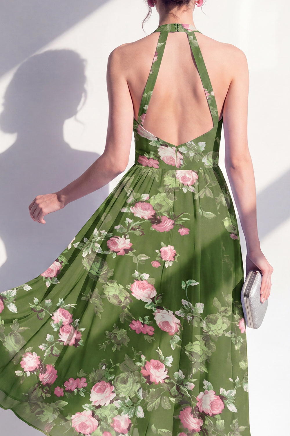 dark green floral dress ZAPAKA Women Prom with Appliques Mermaid Lace-Up Back Party Dress, Dark Green / US2 while a thigh Ditsy Floral Dress Green