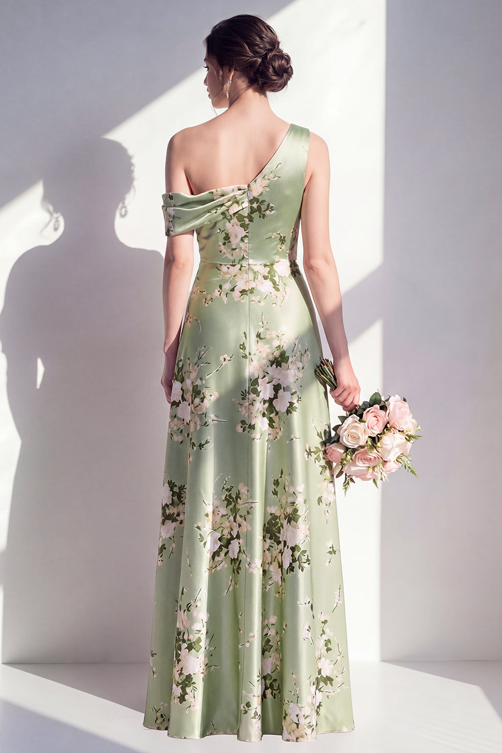 sage green patterned bridesmaid dress Sage Green Floral Bridesmaid Dresses