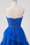 Cute Pink A Line Applique Sweetheart Homecoming Dress with Ruffles