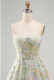 Pink Sweetheart Beaded Applique Corset A Line Floral Homecoming Dress