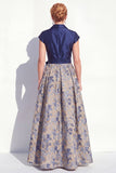 Green Jacquard A Line Mum of the Bride Dress with Sash