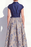 Green Jacquard A Line Mum of the Bride Dress with Sash