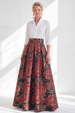 Jacquard Collar Fuchsia Flower Mother of the Bride Dress