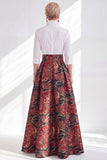 Jacquard Collar Fuchsia Flower Mother of the Bride Dress