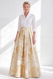 Jacquard Collar Fuchsia Flower Mother of the Bride Dress
