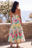 Daffodil Pink Flower A Line Strapless Wedding Guest Dress