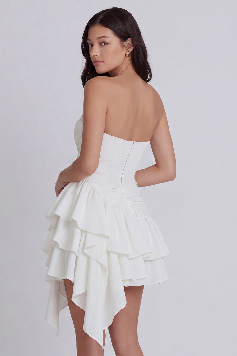 tiered graduation dress yellow graduation dress Pastel Yellow Ruffle Tiered A-Line Long Party Prom Dress Yellow / 6