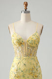 Black Floral Corset Bodycon Sequin Homecoming Dress