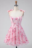 Cute Pink Sequin A Line Homecoming Dress