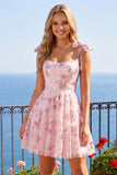 Cute Pink Sequin A Line Homecoming Dress