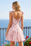 Cute Pink Sequin A Line Homecoming Dress