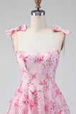 Cute Pink Sequin A Line Homecoming Dress