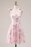 Cute Pink Sequin A Line Homecoming Dress