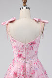 Cute Pink Sequin A Line Homecoming Dress