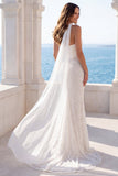 Ivory Strapless Corset Sequin Pearl Mermaid Wedding Dress with Scarf